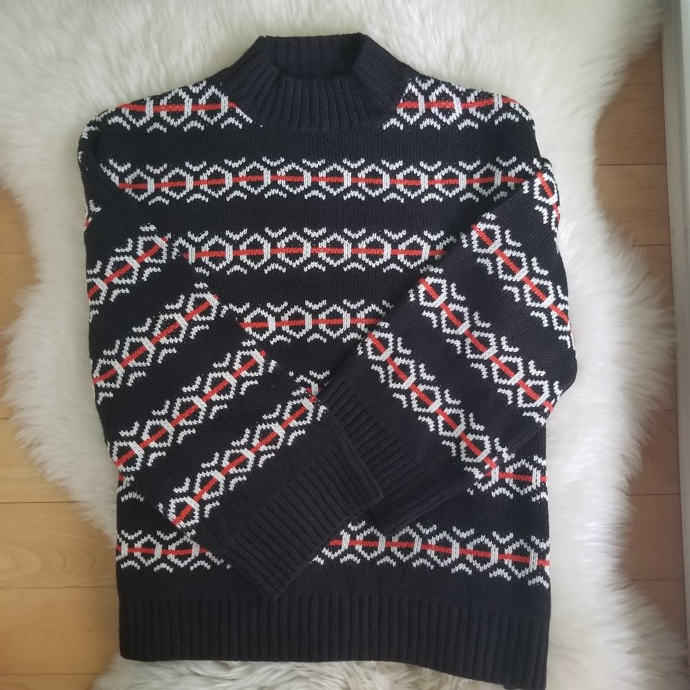 Simons | Abstract pattern oversized knit sweater S/P - Picture 10 of 11